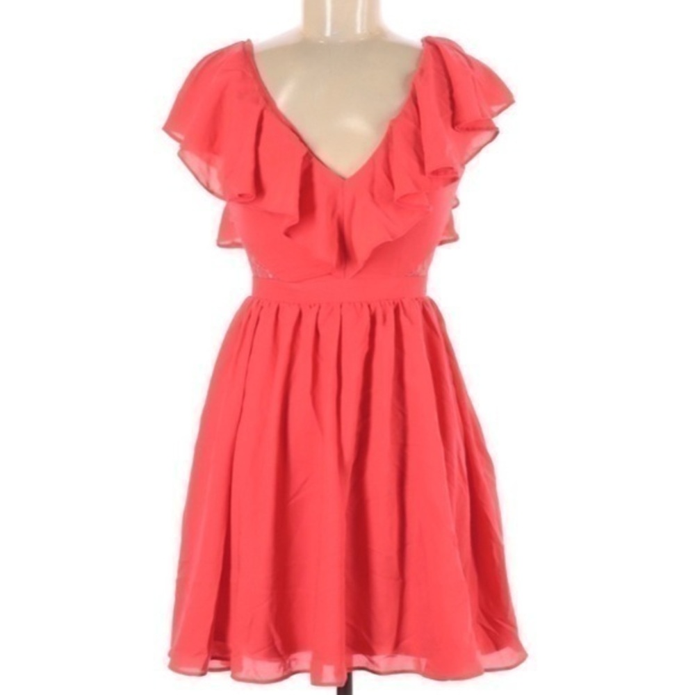 Asos Coral Dress with Ruffles